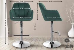 CLP Bárszék Natoma bársony króm, zöld (322961)