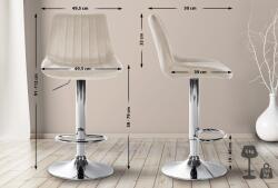 CLP 2 db bárszék szett Toni bársony króm, krém (324063)