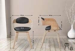 CLP 2 db Kingston műbőr szék készlet, natúr/fekete (319974)