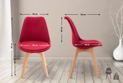 CLP Szett 4 szék Linares bársony, piros (316875)