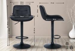 CLP Bárszék Vonore bársony, fekete (323563)