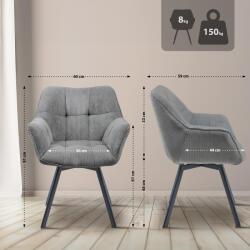 CLP Jordi Cord étkezőszék, szürke (322801)