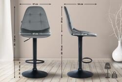 CLP Bárszék Elmore műbőr B, szürke (324746)