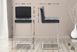 CLP 2 db bárszék készlet Paros műbőr, fekete (317280)