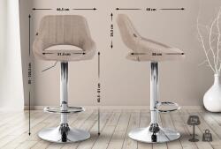 CLP 2 db bárszék készlet Milet szövet C, taupe (324404)