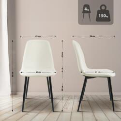 CLP 4 db Maryam szövet étkezőszék készlet, krém (327439)