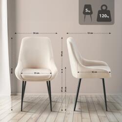 CLP Elmira bársony étkezőszék, krém (324099)