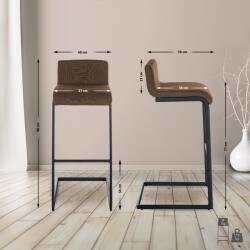 CLP 2 darab bárszék szett Newport B szövet, barna (327322)