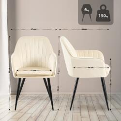 CLP Cheryl bársony étkezőszék, krém (325935)