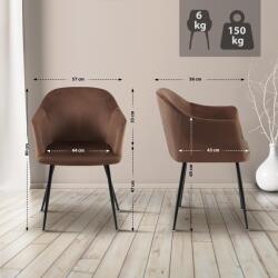 CLP Jaysie bársony étkezőszék, barna (325808)