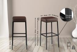 CLP 2 db bárszék készlet Montreal 85 műbőr, barna (314566)