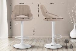 CLP 2 db bárszék készlet Milet textil W, taupe (324424)