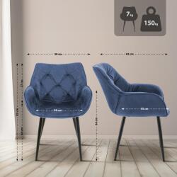 CLP Tanna bársony szék, kék (316861)