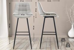 CLP 2 db bárszék szett Dartford bársony, szürke (325343)