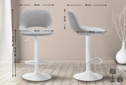 CLP Bárszék Camden szövet, világosszürke (324153)