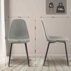 CLP Napier szövet étkezőszék, világosszürke (321350)