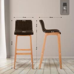 CLP 2 db bárszék szett Natura Hoover szövetből, barna (315011)