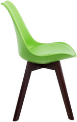 CLP 4 db-os Borneo V2 diófa műbőr látogatószék szett, zöld (319012)