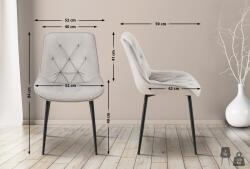 CLP 2db Wallace bársony étkezőszék szett, szürke (326716)