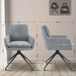 CLP Pickett szövet étkezőszék, szürke (324723)