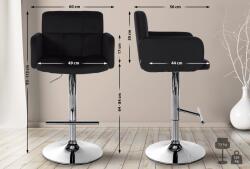 CLP 2 db bárszék Los Angeles bársony króm készlet, fekete (327351)