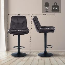 CLP Bárszék Laurel bársony, fekete (323960)