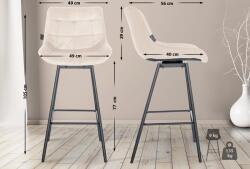 CLP 4 darab Weston Swivel Velvet bárszék készlet, krém (327342)