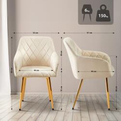 CLP Étkezőszék Monett velvet G, krém (324396)