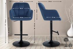 CLP Bárszék Natoma bársony, kék (322956)