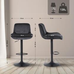 CLP Bárszék Solon bársony, fekete (326105)