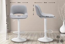 CLP 2 db bárszék Camden műbőr készlet, szürke (325130)