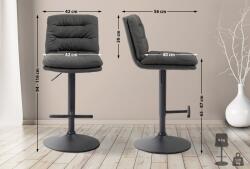 CLP 2 db bárszék készlet Damar szövet, sötétszürke (325702)