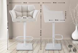 CLP 2 db bárszék készlet Damaso szövet, fehér (314965)