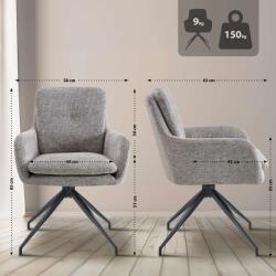 CLP Pickett szövet étkezőszék, taupe (326982)