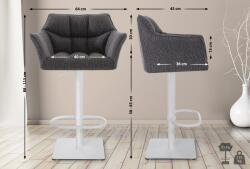 CLP 2 db bárszék készlet Damaso szövet, titánszürke (314963)