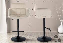 CLP 2 db bárszék Los Angeles bársony szett, krém (327352)