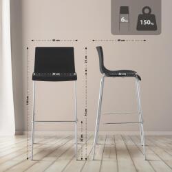 CLP Bárszék Hoover króm 4 méteres váz, fekete (101893501)