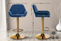 CLP Bárszék Braga arany bársony, kék (325103)