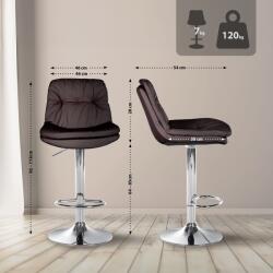 CLP Bárszék Laurel műbőr króm, barna (323914)