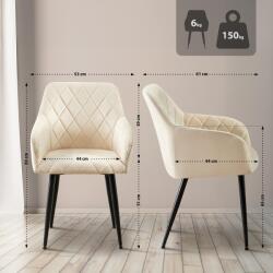 CLP Étkezőszék Monett bársony B, krém (324389)