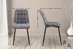 CLP 2 db Gifford bársony étkezőszékből álló készlet, sötétszürke (326654)