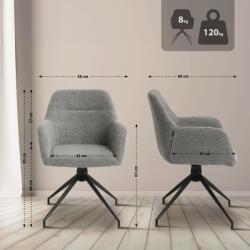 CLP Merlinda szövet Teddy étkezőszék, szürke (326629)