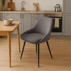 CLP 2 db Elmira bársony étkezőszékből álló készlet, antracit (327226)