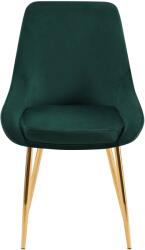 CLP 2 db Elmira bársonyarany étkezőszékből álló készlet, zöld (327230)