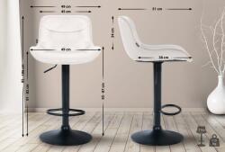 CLP 2 db bárszék Vonore bársony készlet, krém (325254)