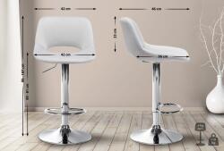 CLP 2 db bárszék szett Camden bársony króm, világosszürke (325148)