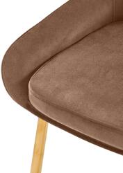 CLP 2 db Elmira bársonyarany étkezőszékből álló készlet, barna (327231)