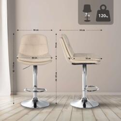 CLP Bárszék Laurel szövet króm, krém (323930)