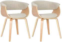 CLP Bruce szövetből álló 2 székből álló készlet, natúr/krém (323456)