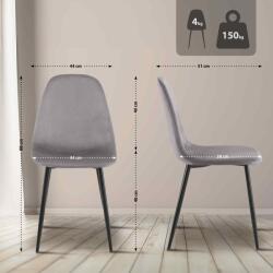 CLP Napier bársony étkezőszék, szürke (321352)